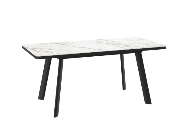 Стол LEON LUX RADIAL-140, раздвижной 140(180)х85, CALAKATTA ST CER/ЧЕРНЫЙ LEON LUX RADIAL 140